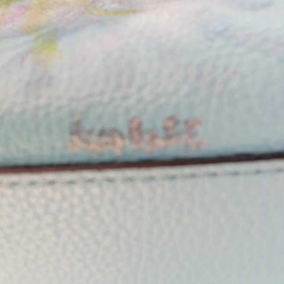 Blue KATE SPADE Hand Painted Flower Leather Bag - Picture 3 of 8